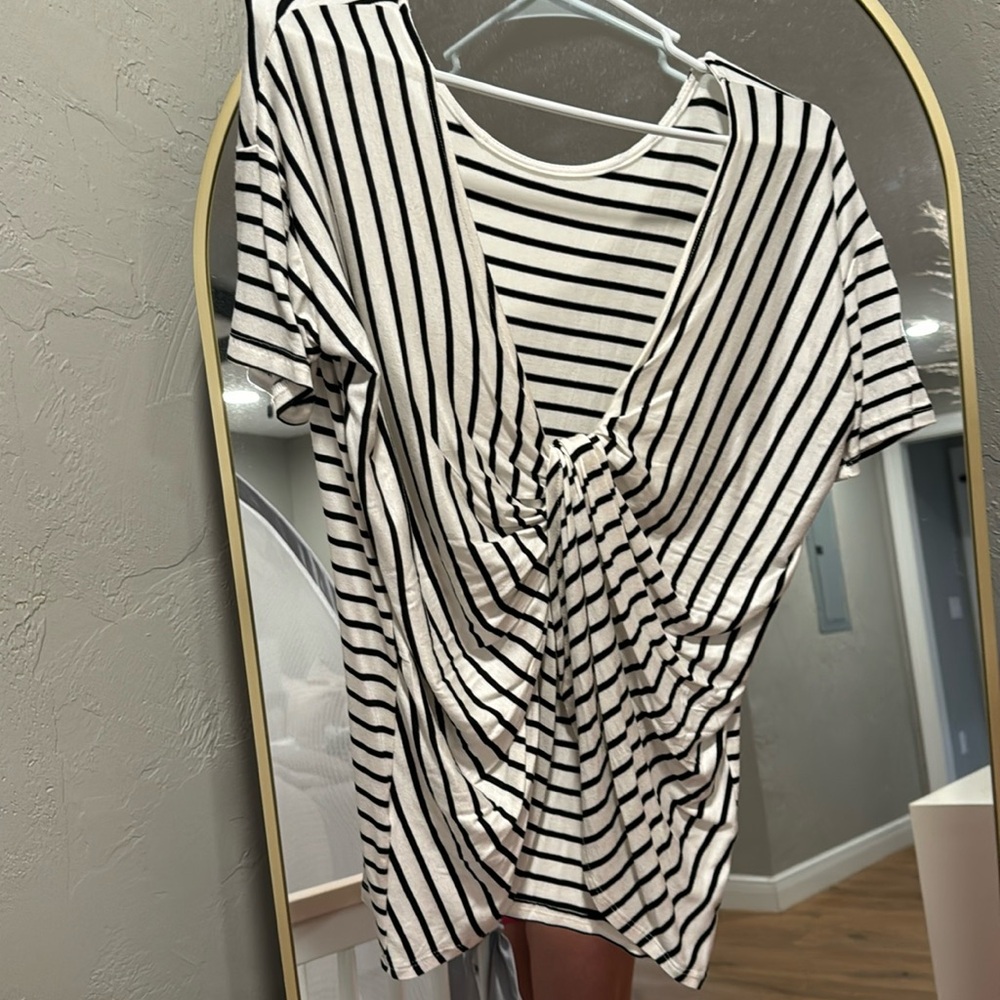 Pink Blush Black Stripe Shirt